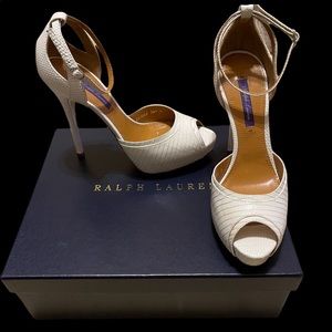 New* Ralph Lauren Purple Label Lizard Skin Pumps
